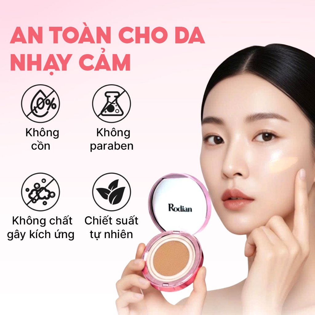 Cushion Chống Nắng Rodian Glow Fit SPF50+ 12g - Phấn Nước Che Phủ Hoàn Hảo Bền Màu Đến 12H