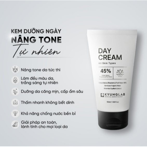[ĐẠI LÝ CHÍNH HÃNG]Kem ngày Kyunglab Day Cream,kem dưỡng trắng da nâng tone giúp da sáng mịn tự nhiên 50ML