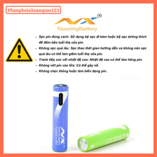 Pin Sạc AAA Nuoxing 1200mWh USB Type-C – Pin Sạc Dùng Cho Micro, Remote, Đồng Hồ, Đồ Chơi