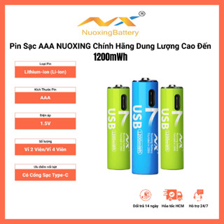 Pin Sạc AAA Nuoxing 1200mWh USB Type-C – Pin Sạc Dùng Cho Micro, Remote, Đồng Hồ, Đồ Chơi