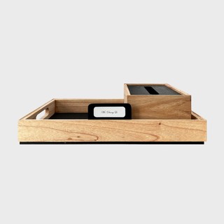 Khay Minibar Kèm Menu Khắc Logo | ADOR, Khay Amenities Bằng Gỗ, Khay Minibar Khách Sạn Bằng Gỗ Tự Nhiên