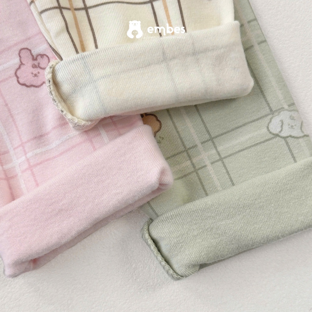[New Collection] Bộ Giữ Nhiệt Cho Bé Embes, Bộ Dài Tay Cổ 3P In Hoạ Tiết Chất Ấm Áp Cho Bé Từ 8-18Kg
