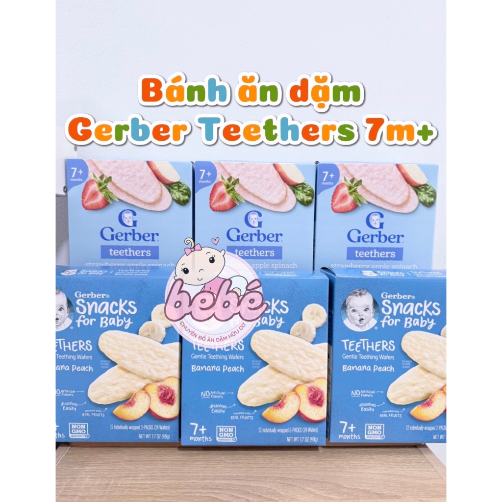 Bánh ăn dặm Gerber, sữa chua khô Gerber Mỹ bổ sung dinh dưỡng cho bé