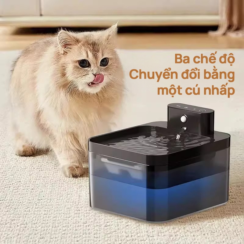 Máy nước uống tự động cho thú cưng Cutepet, hỗ trợ sạc không dây, dung tích 2,2L, máy nước uống cảm ứng