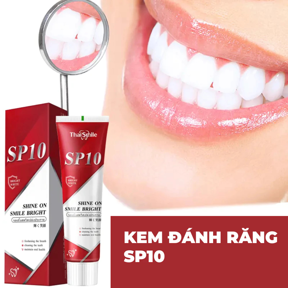 KHUYẾN MÃI  Kem Đánh Răng SP10 Trắng Sáng & Thơm Miệng - Công Thức SIÊU SẠCH Ố Vàng, Ngừa Sâu Răng & Hôi Miệng Hiệu Quả
