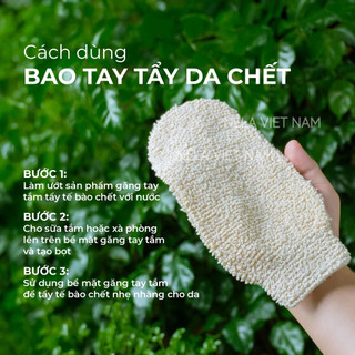 Găng Tay Tẩy Tế Bào Chết Sợi Lanh Thiên Nhiên An Toàn, Bao Tay Tắm Body Kì Ghét Mềm Mại Dày Dặn 88537