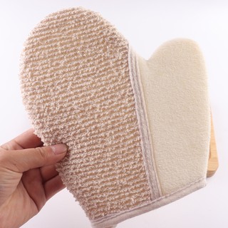 Găng Tay Tẩy Tế Bào Chết Sợi Lanh Thiên Nhiên An Toàn, Bao Tay Tắm Body Kì Ghét Mềm Mại Dày Dặn 88537