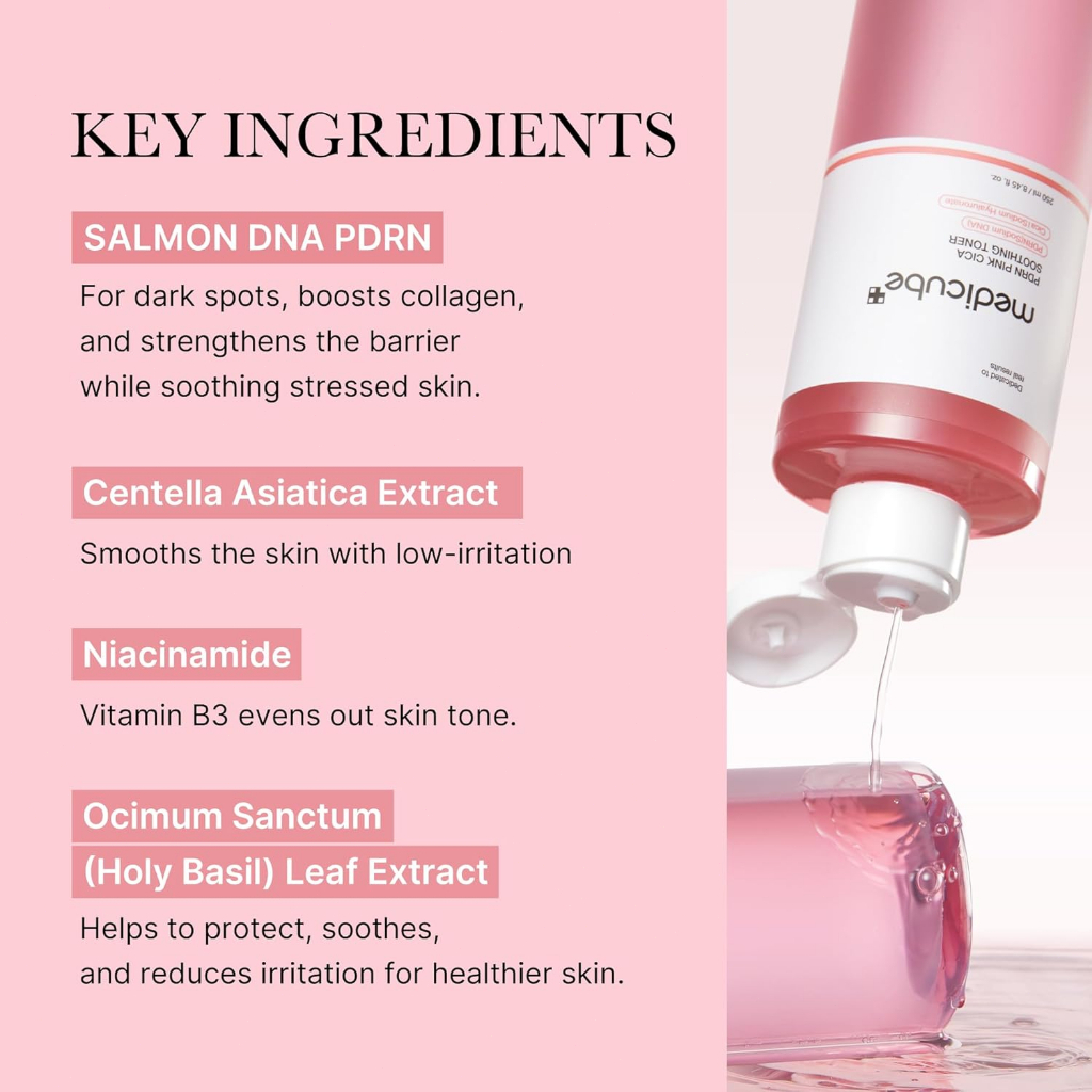 Nước Hoa Hồng Làm Dịu Da MEDICUBE PDRN Pink Cica Soothing Toner 250ml
