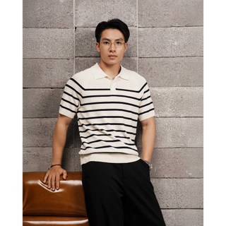 Áo Polo Dệt Kim Nam Tay Ngắn Kẻ Sọc Form Fitted - Routine 10F25KNI019