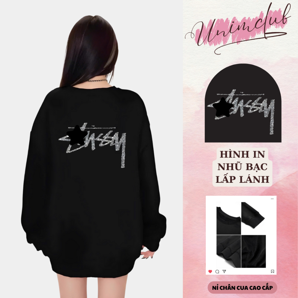 Áo Sweater Stusyy Unisex Cao Cấp Dài Tay Thu Đông Unisex UnimClub Nỉ Chân Cua SWTST