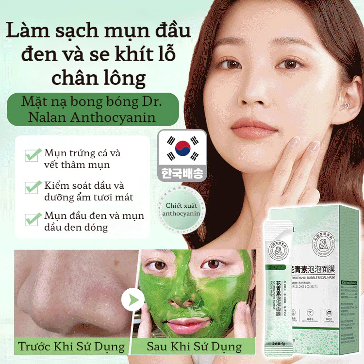 MẶT NẠ BỌT ANTHOCYANIN Mặt Nạ Bọt Thanh Lọc Da - Đánh Bay Mụn Đầu Đen, Mụn Ẩn & Mụn Trứng Cá Hiệu Quả | Làm Sạch Sâu, Th
