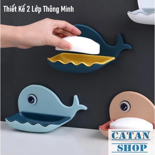 Khay Đựng Xà Phòng Dán Tường Hình Cá Heo,Khay Đựng Đa Năng Thiết Kế Lỗ Thoát Nước Chống Bám Vi Khuẩn