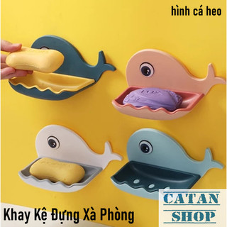 Khay Đựng Xà Phòng Dán Tường Hình Cá Heo,Khay Đựng Đa Năng Thiết Kế Lỗ Thoát Nước Chống Bám Vi Khuẩn