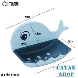 Khay Đựng Xà Phòng Dán Tường Hình Cá Heo,Khay Đựng Đa Năng Thiết Kế Lỗ Thoát Nước Chống Bám Vi Khuẩn