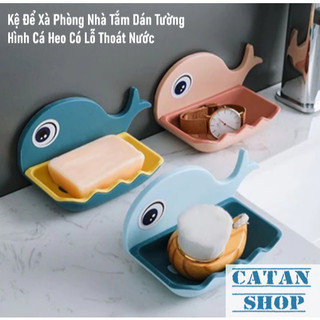 Khay Đựng Xà Phòng Dán Tường Hình Cá Heo,Khay Đựng Đa Năng Thiết Kế Lỗ Thoát Nước Chống Bám Vi Khuẩn