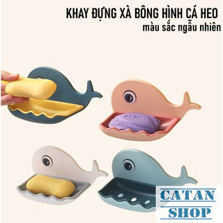 Khay Đựng Xà Phòng Dán Tường Hình Cá Heo,Khay Đựng Đa Năng Thiết Kế Lỗ Thoát Nước Chống Bám Vi Khuẩn