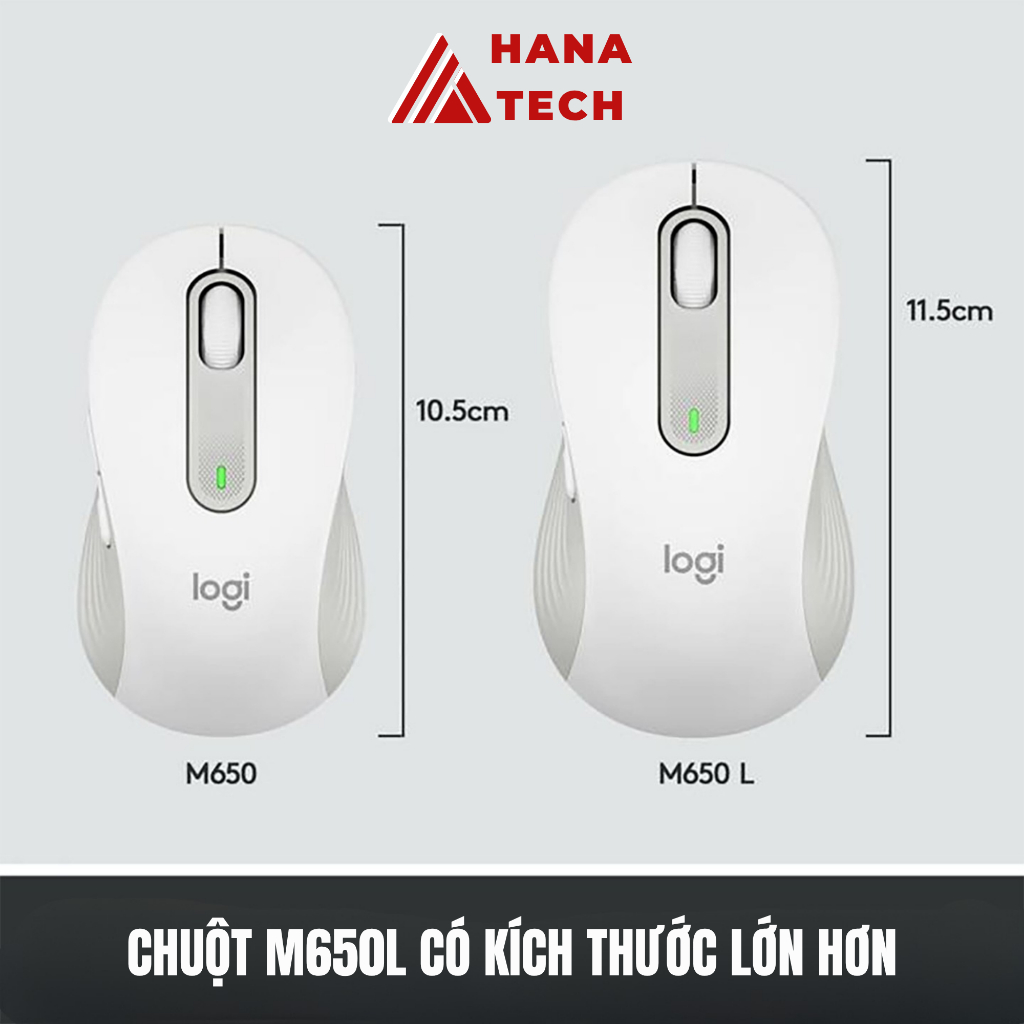 Chuột Không Dây Logitech M650/M650L Bluetooth,USB - Click Siêu Êm Không Ồn Dùng Cho Văn Phòng