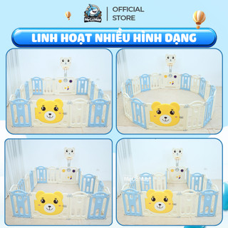 Quây Gấp Gọn Pakey Gấu NC01 Dày Dặn TẶNG BÓNG+THẢM+SET BÓNG RỔ+NÉM VÒNG, Quây Cho Bé Màu Sắc Sang Trọng Bảo Hành 2 Năm