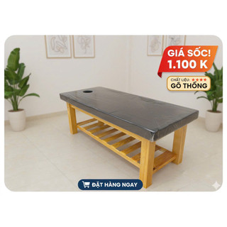[HCM] Giường Spa Gỗ thông Cao cấp, nệm dày dặn - Chỉ giao SG