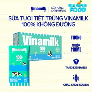 Sữa Tươi 100% Vinamilk Các loại - Lốc 4 Hộp 110ml [Thùng 48 hộp]