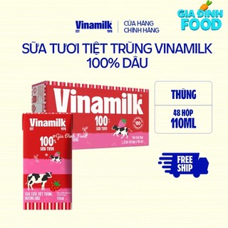 Sữa Tươi 100% Vinamilk Các loại - Lốc 4 Hộp 110ml [Thùng 48 hộp]