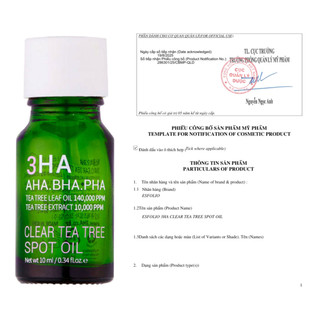 [cty] Esfolio 3Ha Clear Tea Tree Spot Oil (10Ml) – Tinh Dầu Tràm Trà 3HA Chấm Mụn