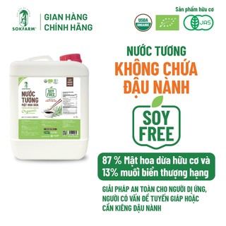 Nước Tương Mật Hoa Dừa Hữu Cơ Sokfarm Can 5 Lít| Dòng Ít Muối