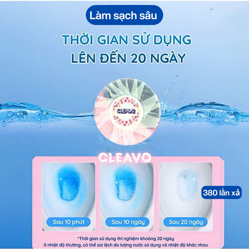 Viên thả bồn cầu CLEAVO khử mùi tẩy sạch bồn cầu thế hệ mới, diệt vi khuẩn  toilet, tẩy sạch mảng bám 50gX5 viên | Shopee Việt Nam