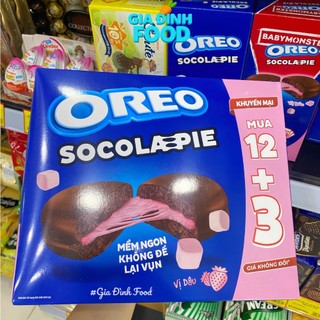 Bánh Oreo Socola-pie vị Dâu/Socola 336g mềm ngon