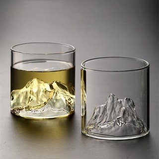 Ly Thuỷ Tinh Thiết Kế 3D Hình Núi Phú Sỹ - Ly Thuỷ Tinh Uống Trà Cà Phê Cocktail Đẹp Độc Lạ, Tăng Sang Trọng