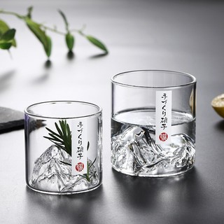 Ly Thuỷ Tinh Thiết Kế 3D Hình Núi Phú Sỹ - Ly Thuỷ Tinh Uống Trà Cà Phê Cocktail Đẹp Độc Lạ, Tăng Sang Trọng