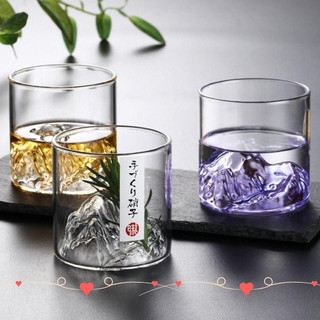 Ly Thuỷ Tinh Thiết Kế 3D Hình Núi Phú Sỹ - Ly Thuỷ Tinh Uống Trà Cà Phê Cocktail Đẹp Độc Lạ, Tăng Sang Trọng