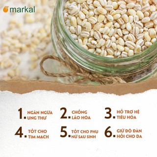 Hạt lúa mạch ngọc trai hữu cơ Organic Pearl Barley Markal 500g