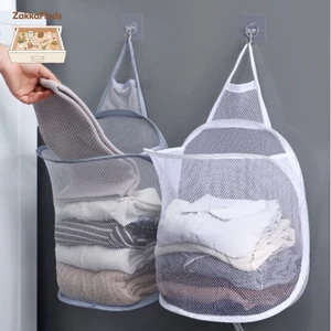 Túi lưới đựng quần áo bẩn chờ giặt Giỏ đựng đồ dơ Móc treo phơi đồ Túi giặt tiện dụng