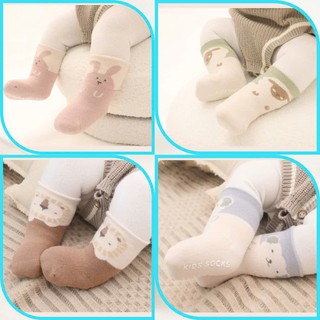 Set 5 Đôi Tất Vớ Có Chống Trượt Cho Bé 0-3 Tuổi Hoạ Tiết Hình Cún Xinh Tone Hàn Quốc ss77