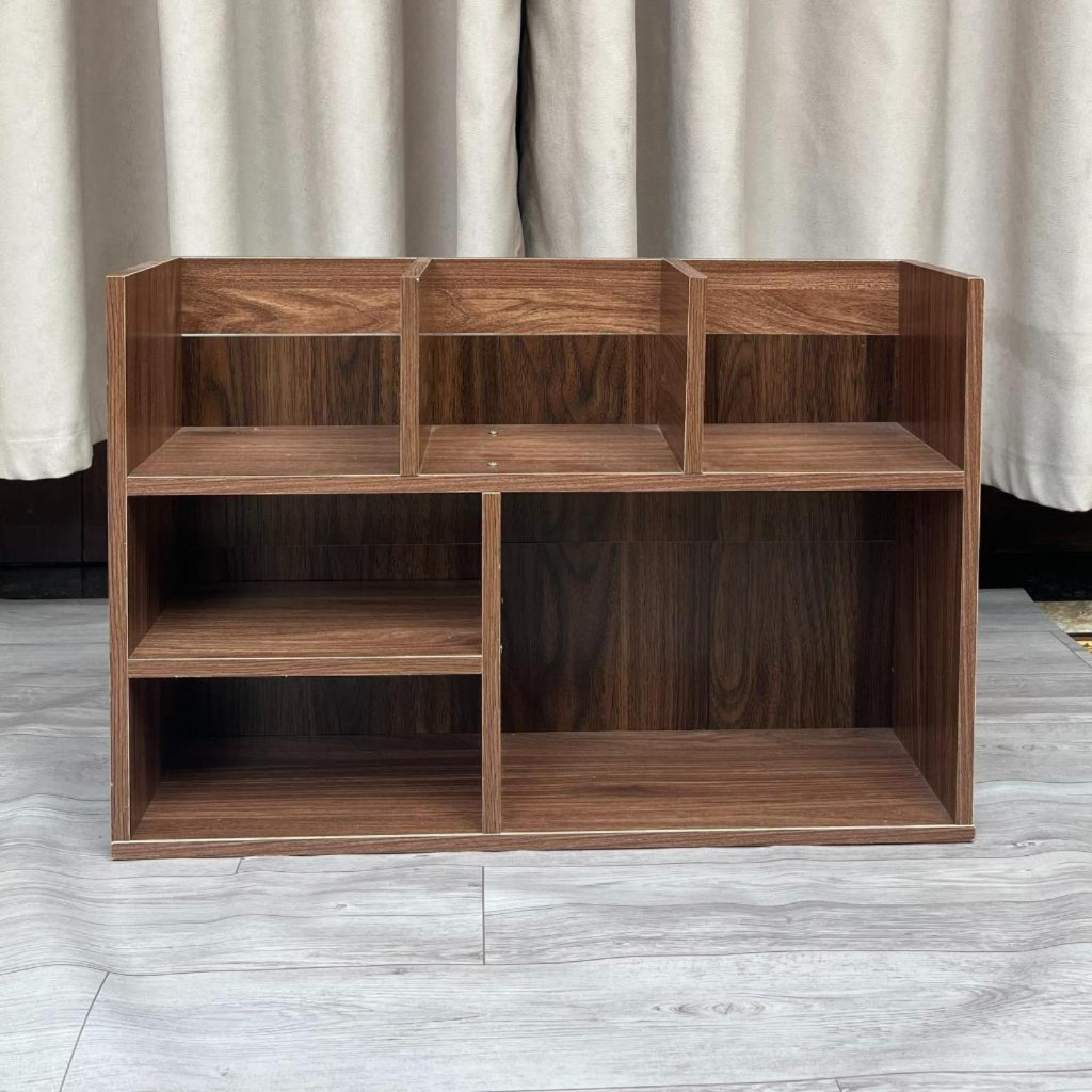Kệ sách để bàn 3 tầng gỗ MDF – Kệ để đồ đa năng – Có vách chắn – 40x60x17cm – Tặng tua vít