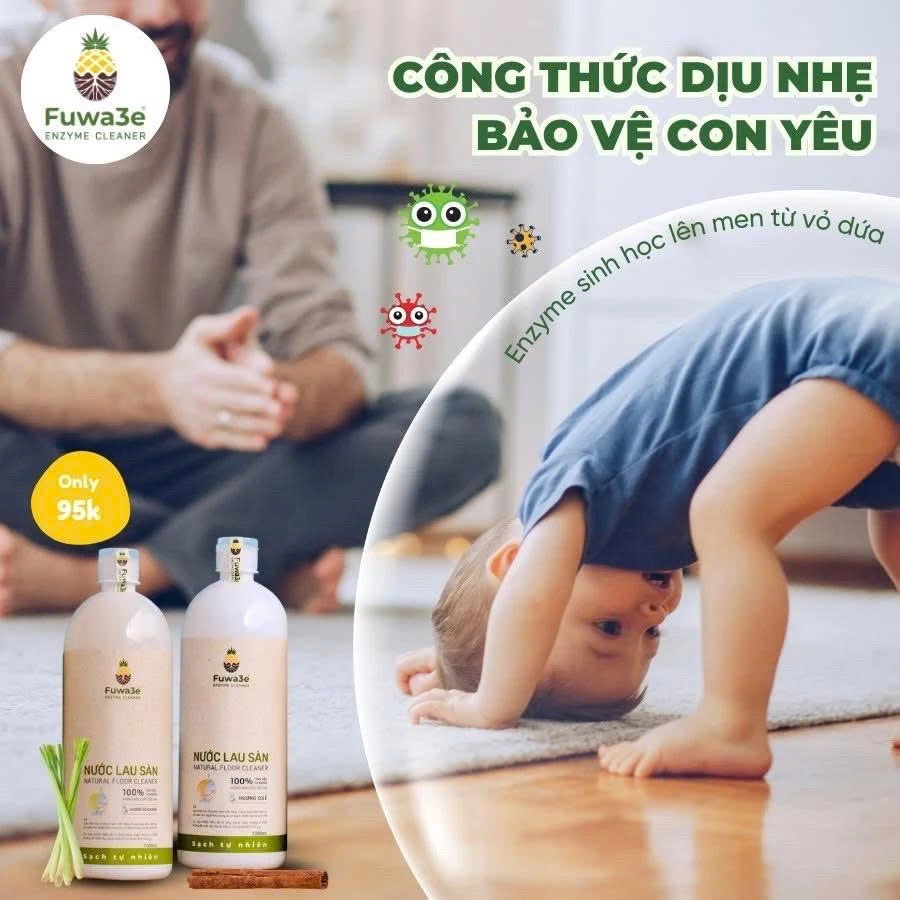 Nước lau sàn Fuwa3e Enzyme tự nhiên khử mùi diệt khuẩn và đuổi muỗi tự nhiên dung tích 1L