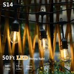 Dây Đèn Led Năng Lượng Mặt Trời S14 Có Điều Khiển Từ Xa, Trang Trí Ngoài Trời, Chống Nước, 15M/15 Bóng Đèn, Bóng Đèn — ảnh 8