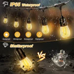 Dây Đèn Led Năng Lượng Mặt Trời S14 Có Điều Khiển Từ Xa, Trang Trí Ngoài Trời, Chống Nước, 15M/15 Bóng Đèn, Bóng Đèn — ảnh 2