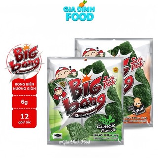 Rong biển Bigbang vị Truyền thống/ Mực - Lốc 12 gói