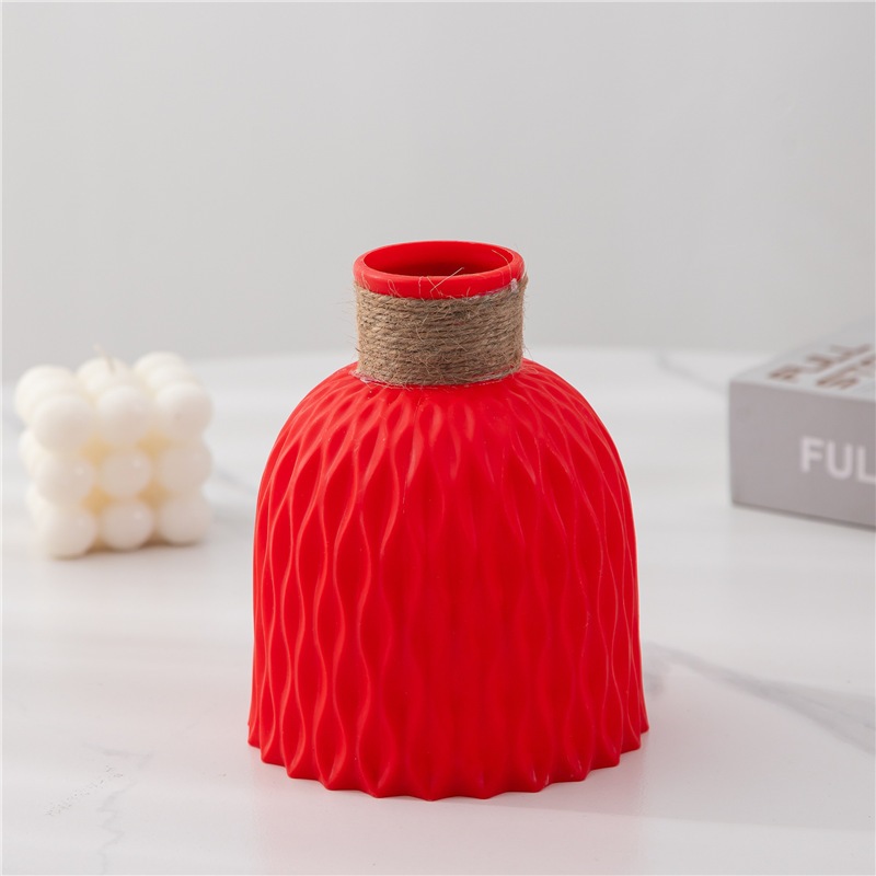 Lọ hoa bình hoa NHỰA trang trí đơn giản thắt eo phong cách Bắc Âu decor nhà cửa cắm hoa khô