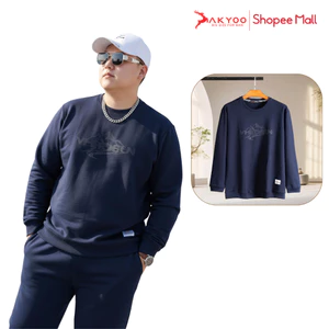Áo Nỉ Bigsize Nam 80-140KG AKYOO Cao Cấp Không Bai Xù- AN X DEN
