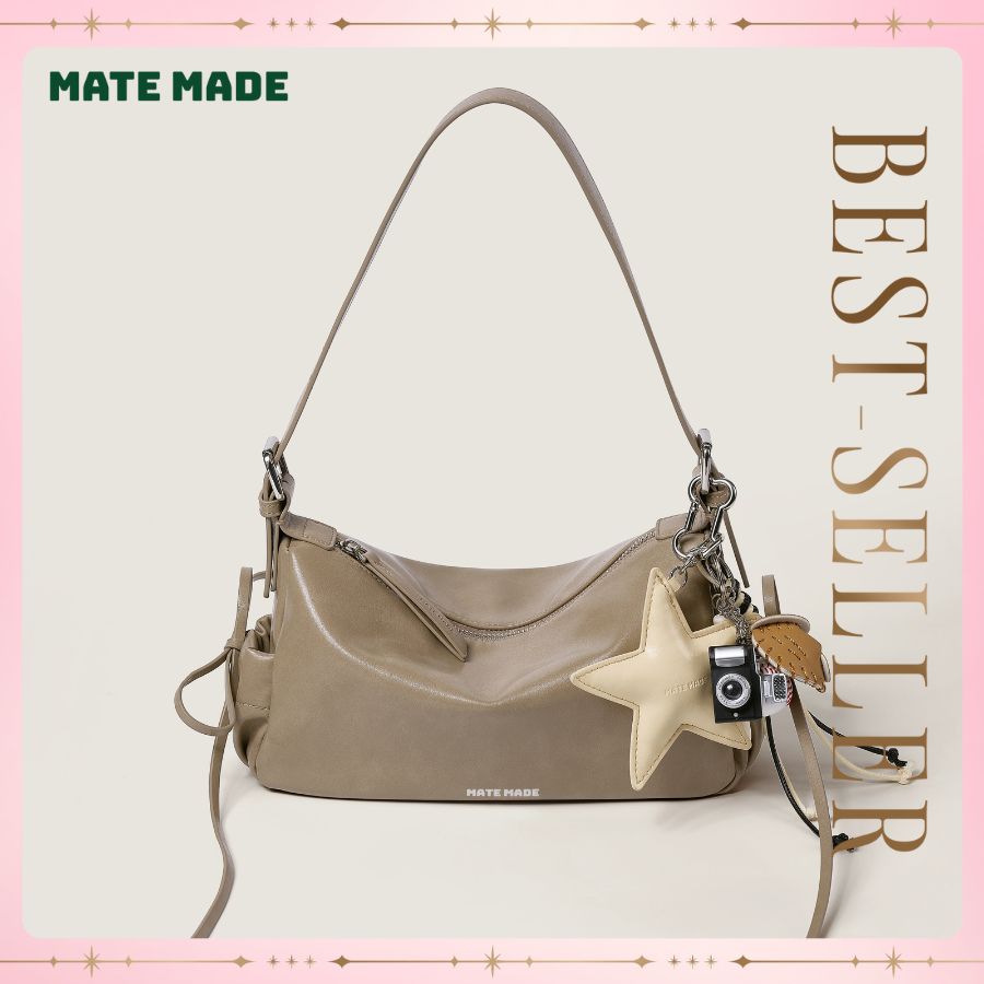 [KOL Review] Túi Đeo Vai Dáng Mềm Cloudy MATE MADE Lọ Lem Da Pu Cao Cấp Size 28 Hợp Đi Làm Đi Chơi