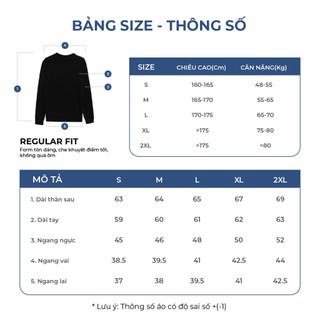 OWEN - Áo nỉ Regular Fit AN241460 màu Đen chất liệu Cotton - Polyester