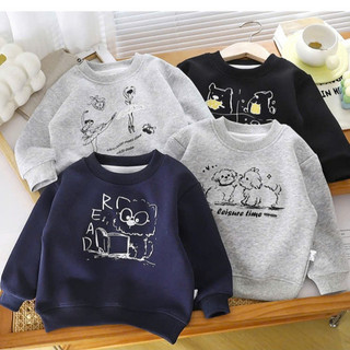 [Hàng mới về 02] Áo nỉ thu đông cho bé trai bé gái, áo dài tay cho bé chất liệu nỉ mềm cao cấp mềm mại không bai xù