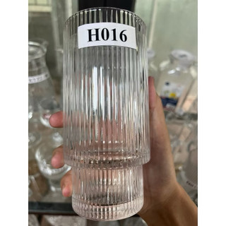 Ly thuỷ tinh/ Cốc thuỷ tinh dáng cao cấp hoạ tiết kẻ sọc phân tầng