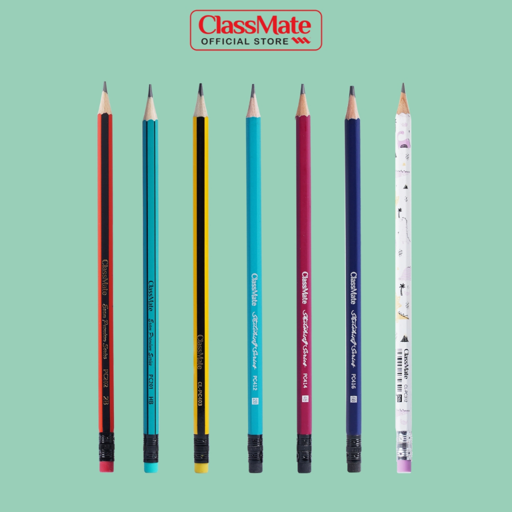 Bút Chì Gỗ Có Tẩy CLASSMATE Bút Chì 2B HB 4B 6B Nét Bút Mịn, Viết Chì Siêu Nhân Dùng Cho Bé Tập Viết CL-PC412/414/416
