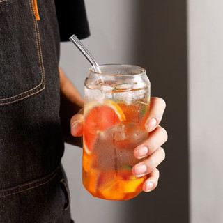 Ly Thủy Tinh, Cốc Thủy Tinh Mỏng Trong Suốt Dáng Lon 480ml Uống Trà, Nước Ép, Sinh Tố,.. Decor Nhà Cửa