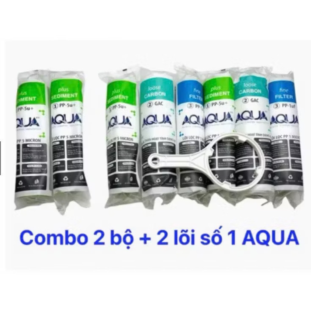 GIẢM 70% Bộ Lõi Lọc Nước AQUA 123 - Combo Lõi Lọc Thô Số 123 Thay cho Mọi Loại Máy RO Lọc Nước Uống Trực Tiếp