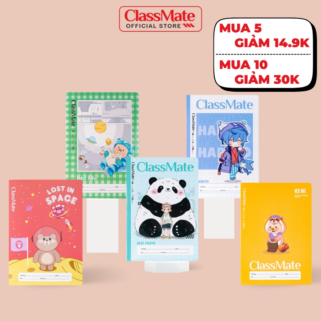 Vở Ô Li Classmate  Vở 4 ÔLy 2.5x2.5mm 48/80/120 Trang Vở ÔLi 100gsm 80gsm 120gsm Giấy Cao Cấp Cho Các Bé Cấp 1 NC1-48/80